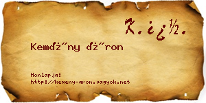 Kemény Áron névjegykártya